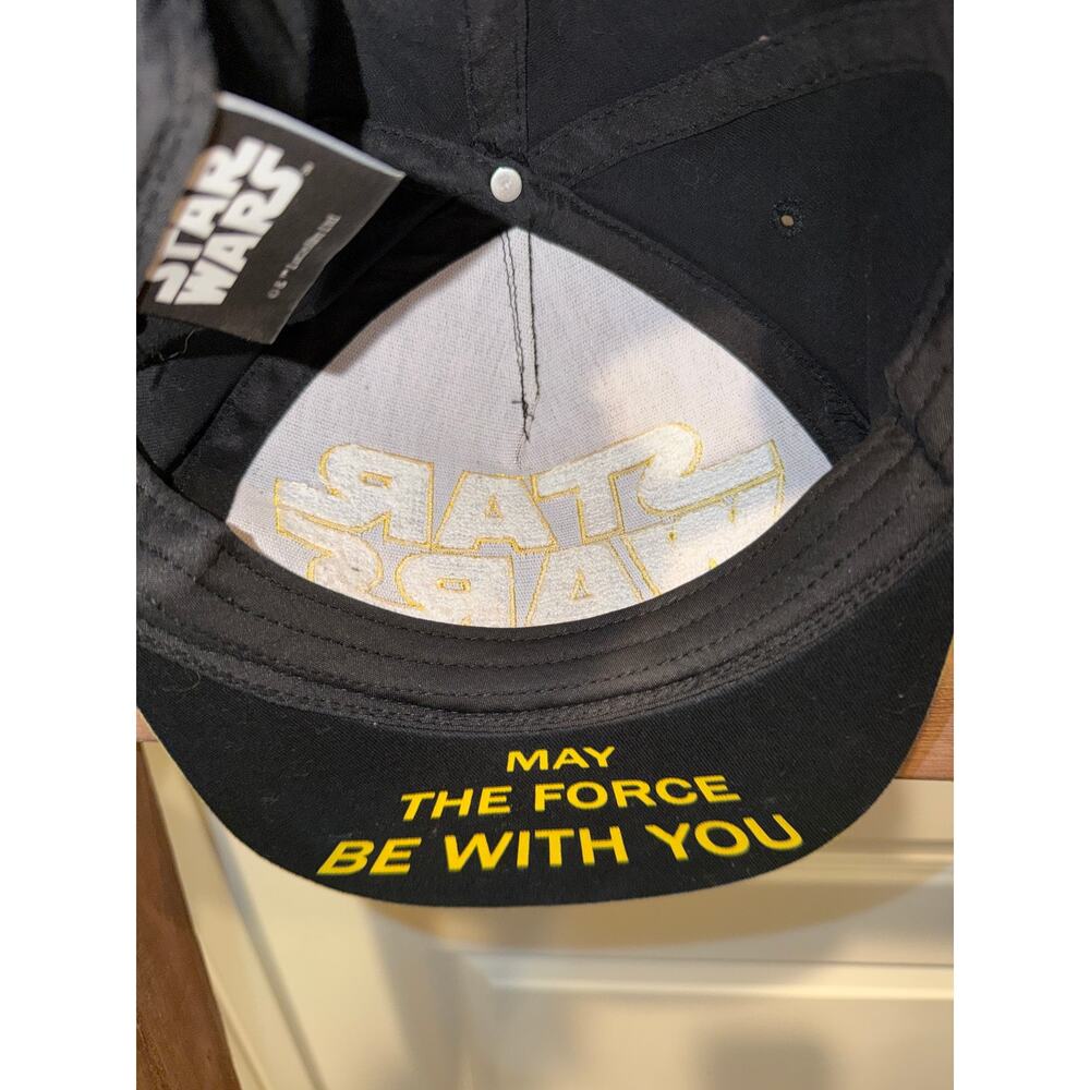 Star Wars Snapback Hat Black Yellow May the Force Be With You Adjustable Cap - Picture 4 of 7